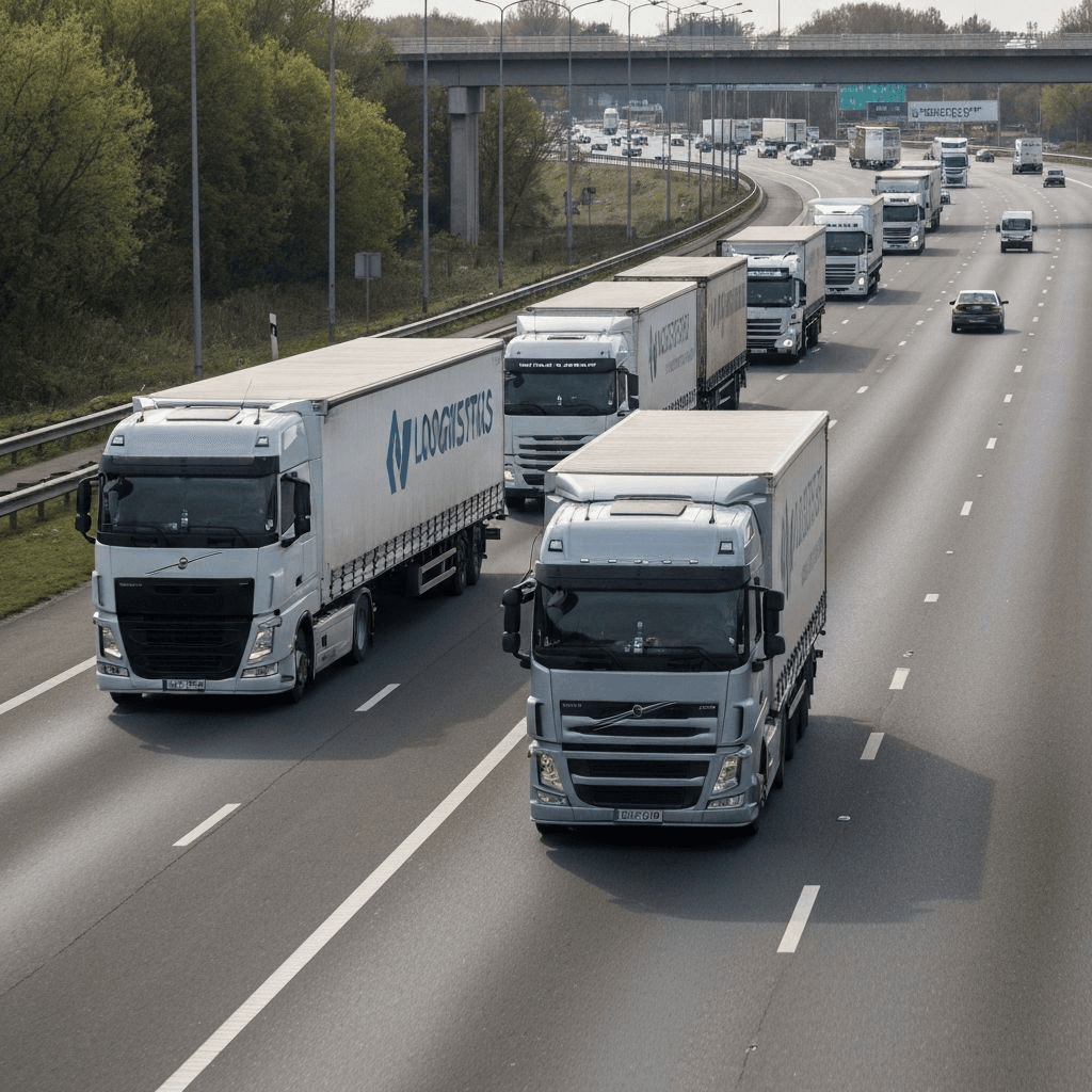 Flota de camiones de logística profesional